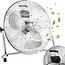 Ruhhy Vloerventilator 50 cm 130 W met aluminium bladen 3 snelheden kogellagers en stevige basis voor droge ruimtes