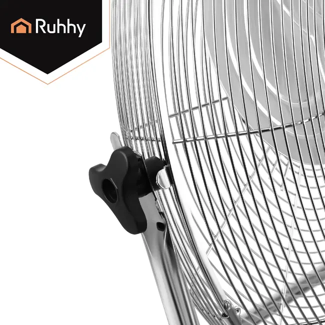 Ruhhy Vloerventilator 50 cm 130 W met aluminium bladen 3 snelheden kogellagers en stevige basis voor droge ruimtes