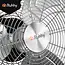 Ruhhy Vloerventilator 50 cm 130 W met aluminium bladen 3 snelheden kogellagers en stevige basis voor droge ruimtes
