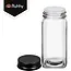 Ruhhy Kruidenpotjes set 24 stuks van glas 120 ml met 2-in-1 doseerdoppen, 72 labels, trechter, marker en reinigingsborstels