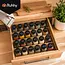 Ruhhy Kruidenpotjes set 24 stuks van glas 120 ml met 2-in-1 doseerdoppen, 72 labels, trechter, marker en reinigingsborstels
