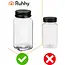 Ruhhy Kruidenpotjes set 24 stuks van glas 120 ml met 2-in-1 doseerdoppen, 72 labels, trechter, marker en reinigingsborstels