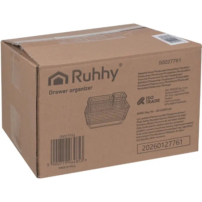 Ruhhy Lade-organizer 25-delig transparant met stapelbare bakjes in 4 formaten voor bureau keuken make-up lade en kantoorla
