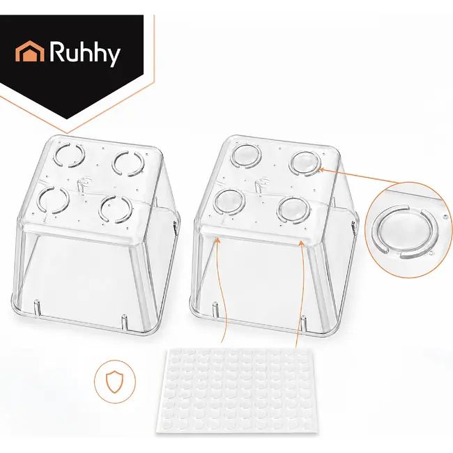 Ruhhy Lade-organizer 25-delig transparant met stapelbare bakjes in 4 formaten voor bureau keuken make-up lade en kantoorla