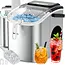 Ruhhy Ijsblokjesmachine 1,2 L zilver met ijsschep 12 kg per dag en 2 ijsblokjesmaten