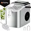 Ruhhy Ijsblokjesmachine 1,2 L zilver met ijsschep 12 kg per dag en 2 ijsblokjesmaten