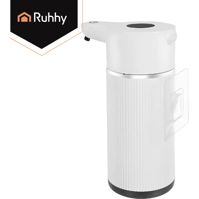 Ruhhy Automatische zeepdispenser 420 ml wit met 4 doseerniveaus, sensor en USB-C opladen