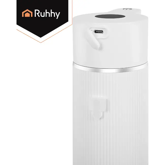 Ruhhy Automatische zeepdispenser 420 ml wit met 4 doseerniveaus, sensor en USB-C opladen