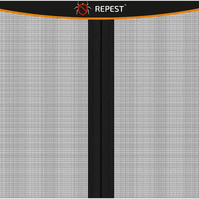 Repest Magnetisch vliegengordijn 100 x 210 cm zwart met klittenbandmontage voor deuren