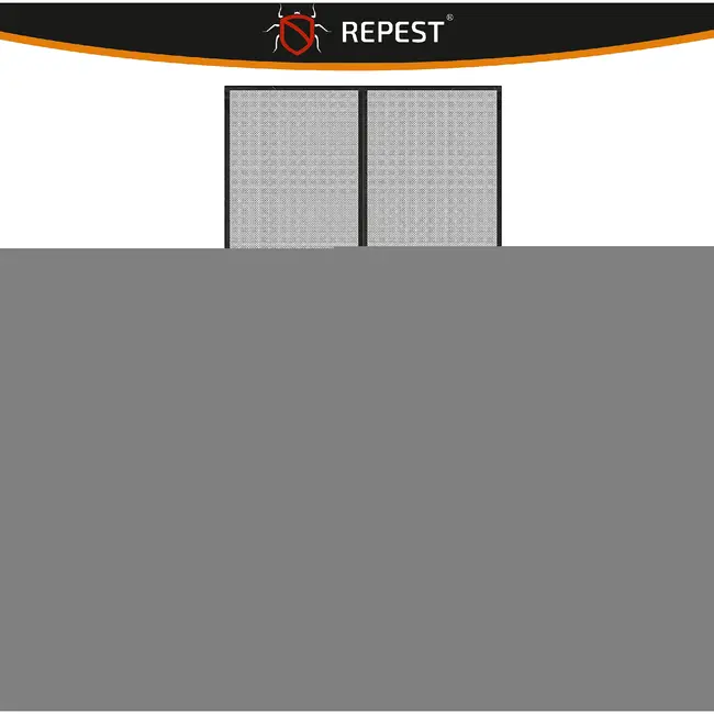 Repest Magnetisch vliegengordijn 100 x 210 cm zwart met klittenbandmontage voor deuren