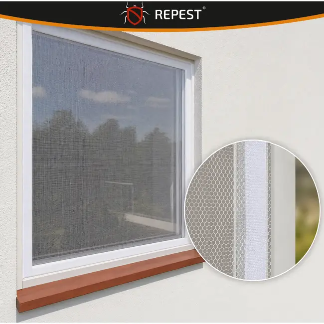 Repest Raamhor 160 x 130 cm wit met polyester gaas, klittenband van 5 m en op maat knipbaar netjes