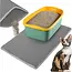 Purlov Grijze kattenbakmat 75 x 55 cm met antislip bodem en open opvangpocket