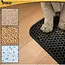 Purlov Kattenbakmat 75 x 55 cm zwart met honingraatstructuur antislip en openklapbare pocket