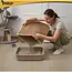 Purlov Kattenbakmat 75 x 55 cm beige van EVA schuim met antislip bodem en opvanglaag voor kattenbak