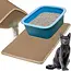 Purlov Kattenbakmat 60 x 45 cm beige met honingraatstructuur, opvangvak en stevige antislip bodem