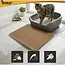 Purlov Kattenbakmat 60 x 45 cm beige met honingraatstructuur, opvangvak en stevige antislip bodem