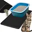 Purlov Zwarte kattenbakmat 60 x 45 cm met dubbele laag, antislip onderkant en opvangvak voor vulling
