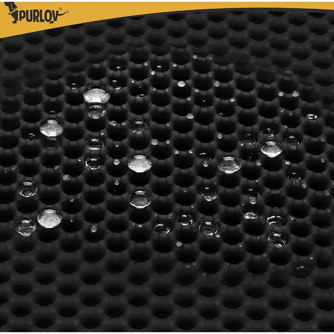 Purlov Zwarte kattenbakmat 60 x 45 cm met dubbele laag, antislip onderkant en opvangvak voor vulling
