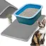 Purlov Kattenbakmat 60 x 45 cm grijs met tweelaagse honingraatstructuur voor minder grit in hu