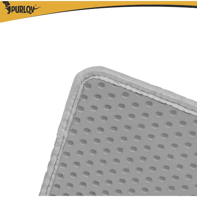 Purlov Kattenbakmat 60 x 45 cm grijs met tweelaagse honingraatstructuur voor minder grit in hu