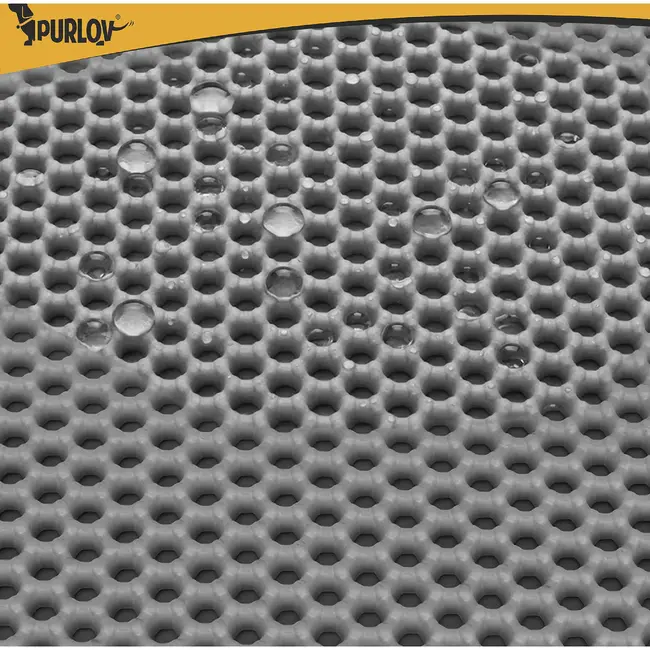 Purlov Kattenbakmat 60 x 45 cm grijs met tweelaagse honingraatstructuur voor minder grit in hu