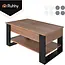 Kruzzel Salontafel 92 x 51 x 47 cm met liftbaar blad, verborgen opbergvak, onderplank en metalen constructie voor woonkamer
