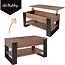 Kruzzel Salontafel 92 x 51 x 47 cm met liftbaar blad, verborgen opbergvak, onderplank en metalen constructie voor woonkamer