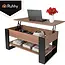Kruzzel Salontafel 92 x 51 x 47 cm met liftbaar blad, verborgen opbergvak, onderplank en metalen constructie voor woonkamer