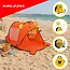 Kruzzel Kinder strandtent beer 180 x 95 x 82 cm met zelfuitvouwende constructie, mesh panelen, rits en transporthoes
