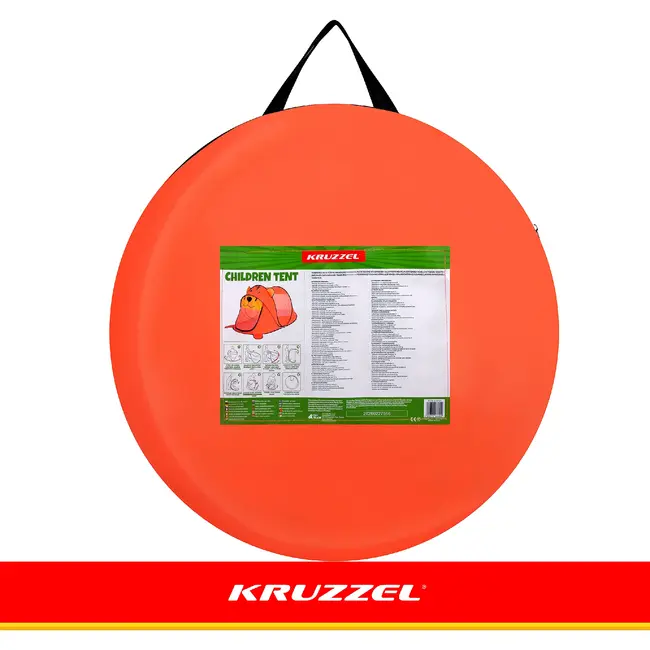 Kruzzel Kinder strandtent beer 180 x 95 x 82 cm met zelfuitvouwende constructie, mesh panelen, rits en transporthoes