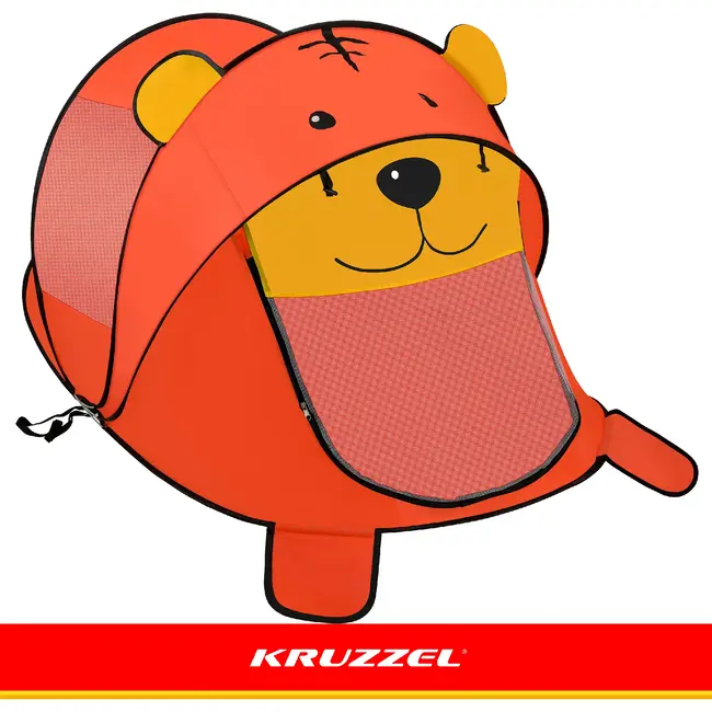 Kruzzel Kinder strandtent beer 180 x 95 x 82 cm met zelfuitvouwende constructie, mesh panelen, rits en transporthoes