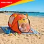 Kruzzel Kinder strandtent beer 180 x 95 x 82 cm met zelfuitvouwende constructie, mesh panelen, rits en transporthoes