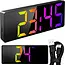 Izoxis Kleurrijke LED wekker met 34 leds, alarm, snooze, datum, temperatuur, 12/24 uurs formaat, nachtmodus en USB batterijvoeding