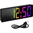 Izoxis Kleurrijke LED wekker met 34 leds, alarm, snooze, datum, temperatuur, 12/24 uurs formaat, nachtmodus en USB batterijvoeding