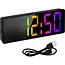 Izoxis Kleurrijke LED wekker met 34 leds, alarm, snooze, datum, temperatuur, 12/24 uurs formaat, nachtmodus en USB batterijvoeding
