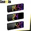 Izoxis Kleurrijke LED wekker met 34 leds, alarm, snooze, datum, temperatuur, 12/24 uurs formaat, nachtmodus en USB batterijvoeding