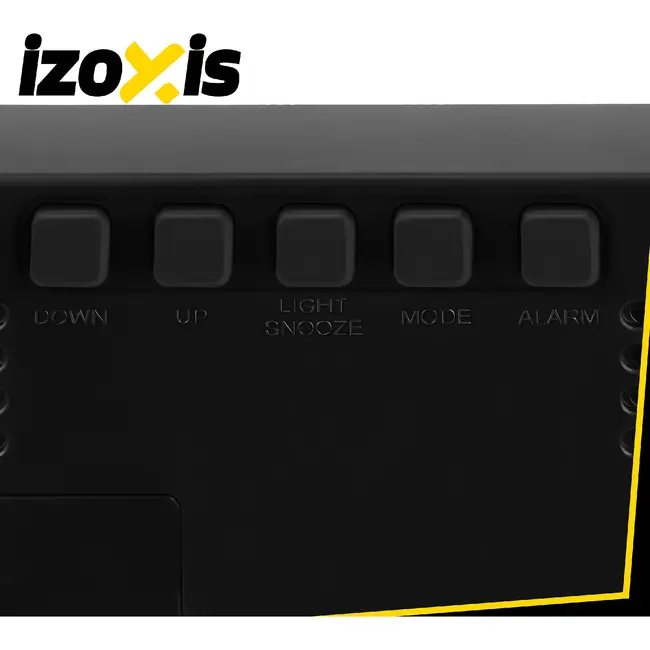 Izoxis Kleurrijke LED wekker met 34 leds, alarm, snooze, datum, temperatuur, 12/24 uurs formaat, nachtmodus en USB batterijvoeding