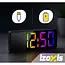 Izoxis Kleurrijke LED wekker met 34 leds, alarm, snooze, datum, temperatuur, 12/24 uurs formaat, nachtmodus en USB batterijvoeding