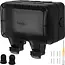 Izoxis Dubbel buitenstopcontact IP66 230 tot 250 V met 2 aansluitingen, ABS behuizing, klep en opbouwmontage voor tuin