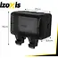 Izoxis Dubbel buitenstopcontact IP66 230 tot 250 V met 2 aansluitingen, ABS behuizing, klep en opbouwmontage voor tuin
