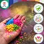 Holi Cow Holi kleurpoeder set 6 x 100 g met rood, oranje, geel, groen, blauw en paars voor kleurrijke evenementen en fotoshoots