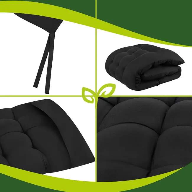 Gardlov Gardlov black quilted garden lounger cushion
