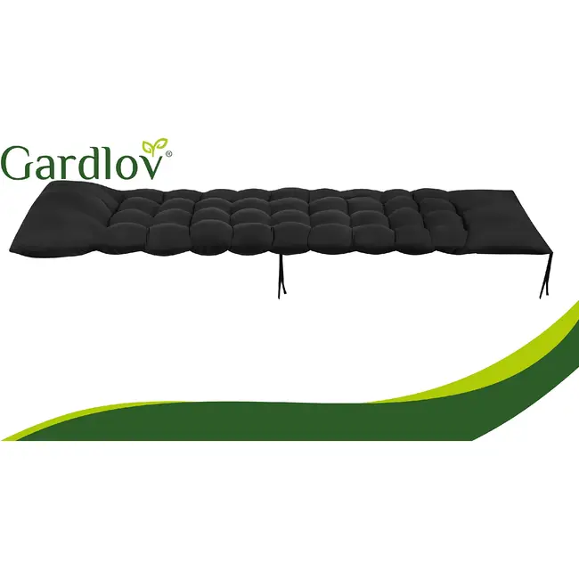 Gardlov Gardlov black quilted garden lounger cushion