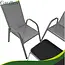 Gardlov Grijze balkonmeubelset voor 4 personen met stalen frame, 2-zitsbank, 2 stoelen en glazen tafel