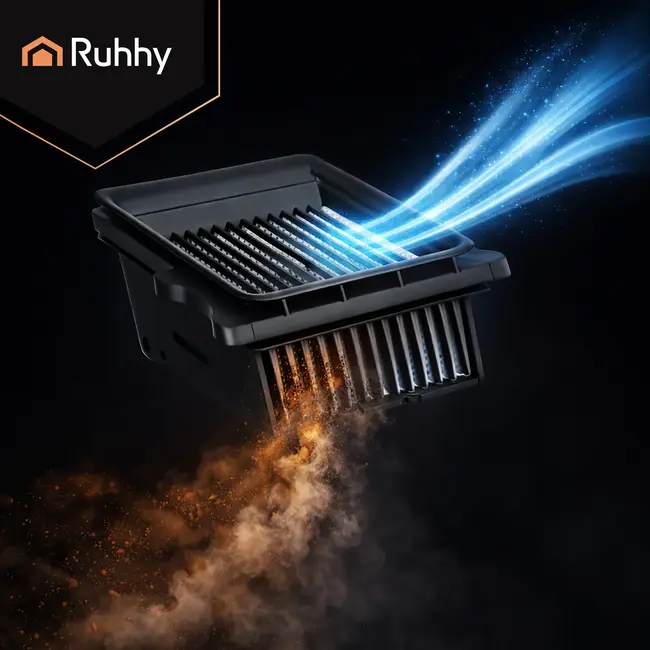 Ruhhy Borstelrol met HEPA H9 filter voor Lixo 24860 stofzuiger, wasbaar en passend voor frisse lucht