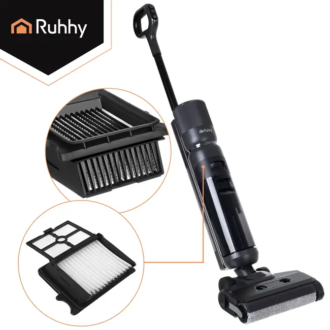 Ruhhy Borstelrol met HEPA H9 filter voor Lixo 24860 stofzuiger, wasbaar en passend voor frisse lucht