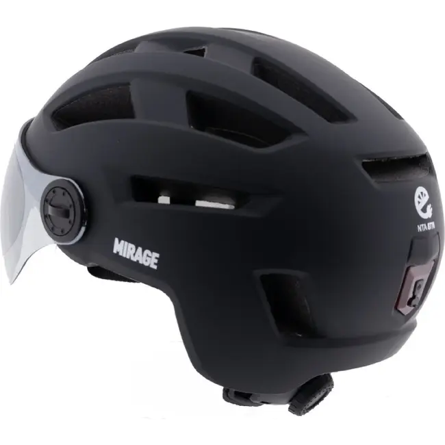 Mirage E-bike helm 55-58 cm mat zwart met NTA8776, USB-C achterlicht en Fidlock magneetsluiting