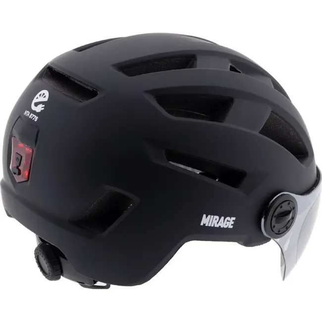 Mirage E-bike helm 55-58 cm mat zwart met NTA8776, USB-C achterlicht en Fidlock magneetsluiting