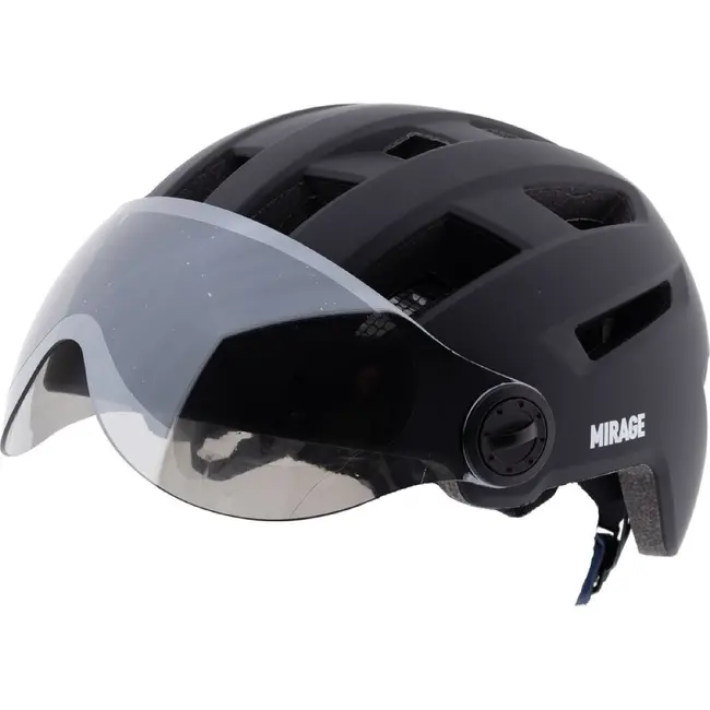 Mirage E-bike helm 55-58 cm mat zwart met NTA8776, USB-C achterlicht en Fidlock magneetsluiting