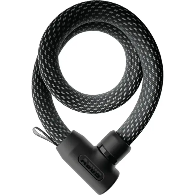 ABUS Textielslot 140 cm zwart-grijs met sleutel, level 7, kliksluiting en zachte hoes